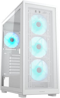 Cougar MX220 RGB white PC case front view