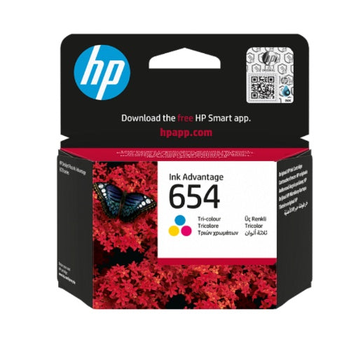 HP 654 Tri-color Original Ink Advantage Cartridge, (7FP38UE)