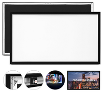 MG FXD360WH Fixed Frame Projection Screen, 360 x 211 cm, Matte White Fabric, Aluminium Black Frame, (FXD360WH)