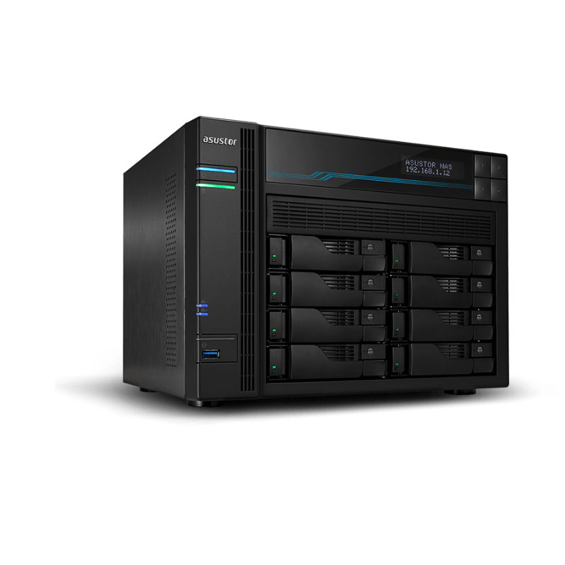Asustor Lockerstor 8 AS6508T 8-Bay NAS, Intel Atom C3538 Quad-Core, 8GB DDR4, 2x 10GbE + 2x 2.5GbE, 2x M.2 NVMe, Tower, (AS6508T)