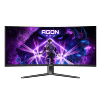 شاشة ألعاب AOC AGON Pro طراز AG346UCD/69، مقاس 34 بوصة، بدقة QHD 4K، وشاشة OLED، و175 هرتز، و0.03 مللي ثانية، وسماعة 1800R، ومزامنة تكيفية، لون أسود ورمادي