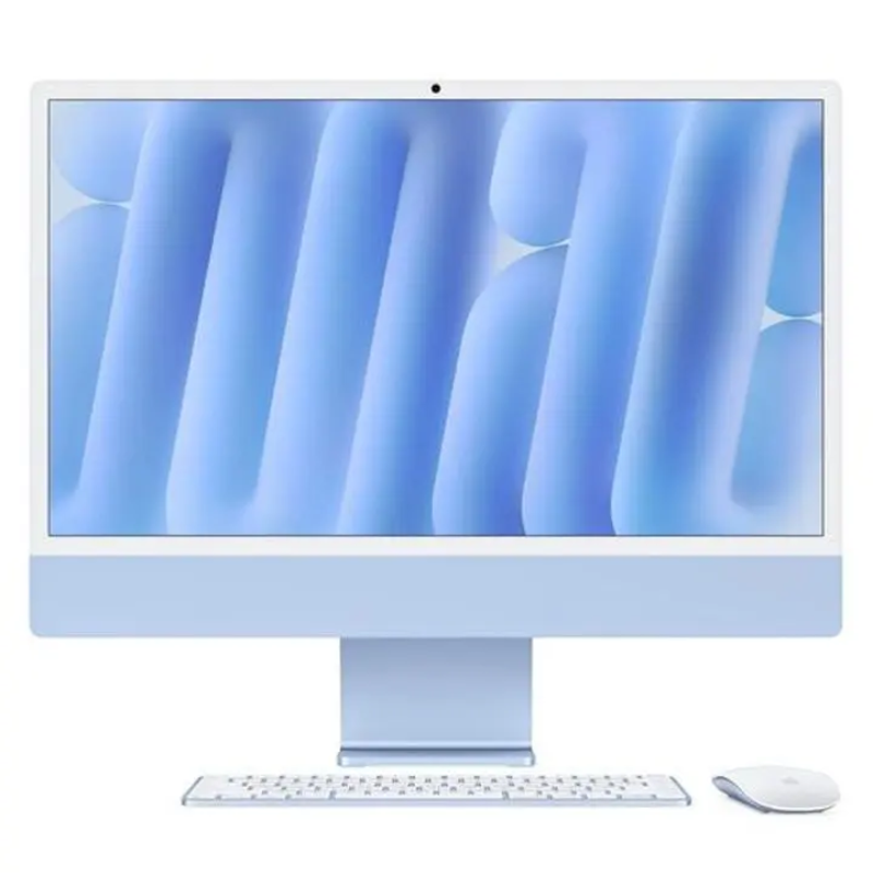 Apple iMac 24" (2024) All-in-One, M4 Chip 10-Core CPU, 10-Core GPU, 16GB Unified Memory, 256GB SSD, 4.5K Retina, macOS, Blue, (MWV13AB/A)