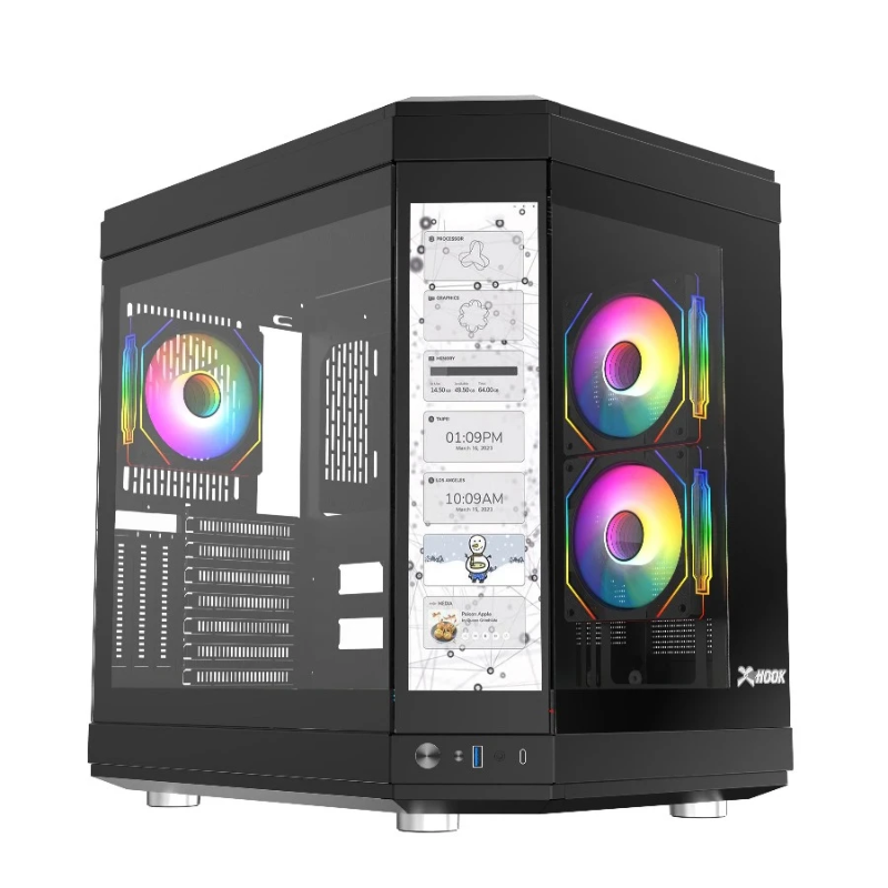 Case Gaming Monitor LCD, 6 ARGB FA-HK GC TTN Black