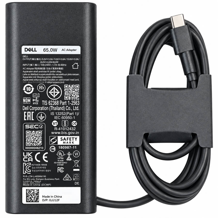 Dell LA65NM190 65W USB-C AC adapter front view
