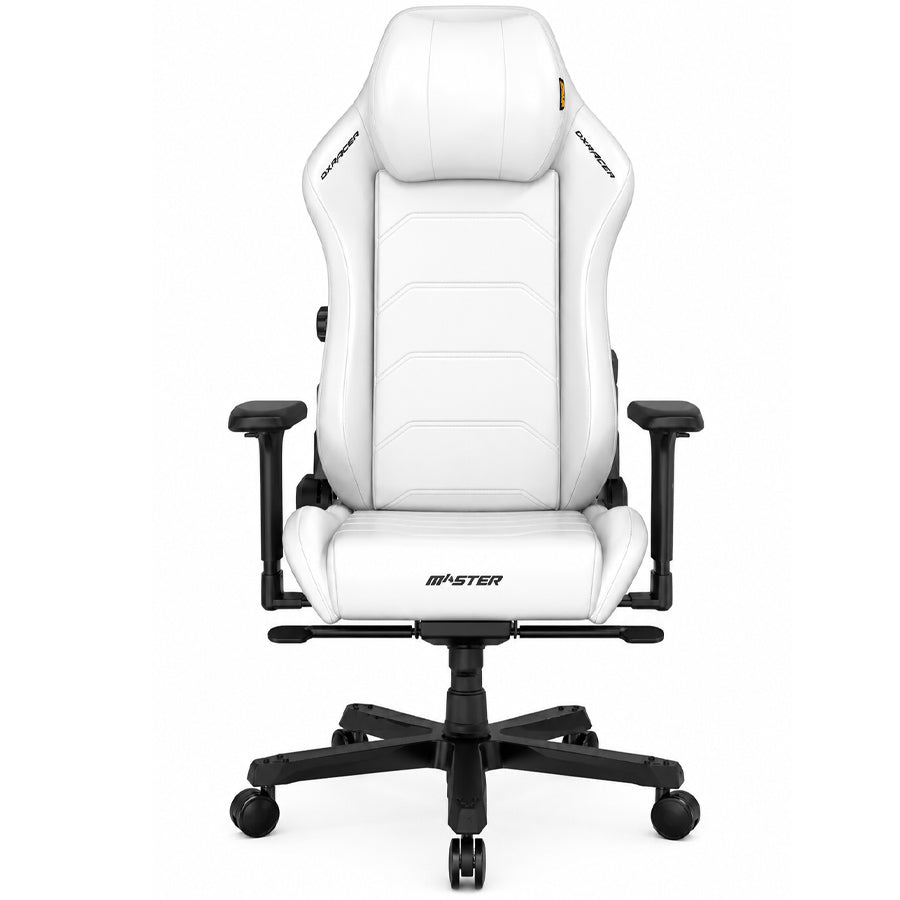 DXRacer Master Series XL white gaming chair front view