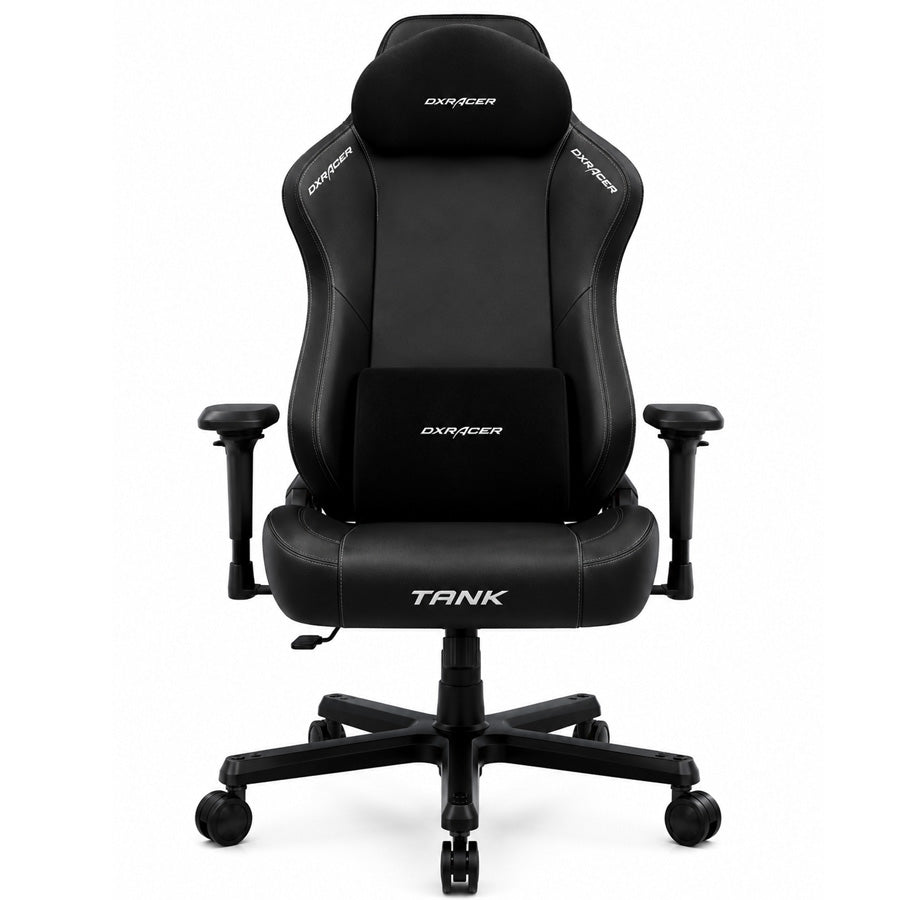 DXRacer TANK XXL black EPU leatherette gaming chair front view