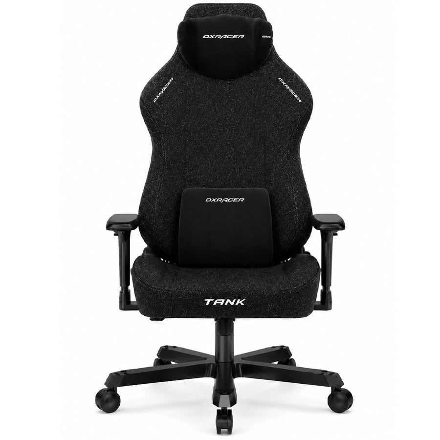 DXRacer TANK XXL black woven fabric gaming chair front view