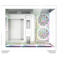 علبة كمبيوتر CASE Spear Covid Mini ARGB MATX للألعاب، أبيض