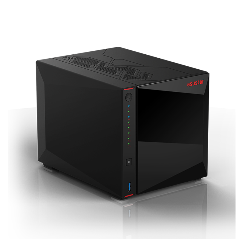 Asustor Nimbustor 4 Plus AS5404T 4-Bay NAS, Intel Celeron N5105, 4GB DDR4, 4 x M.2 NVMe Slots, Dual 2.5GbE, Tower, (AS5404T)