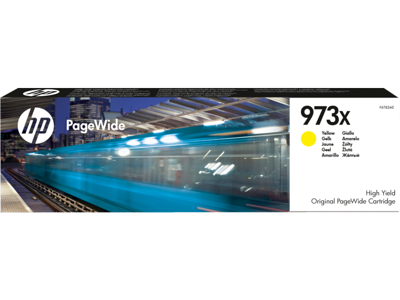 HP 973X High Yield Yellow Original PageWide Cartridge, approx. 7,000 Pages, (F6T83AE)