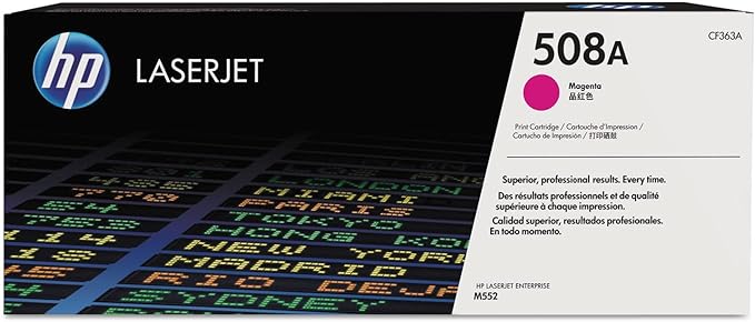 HP 508A Magenta Original LaserJet Toner Cartridge, ~5,000 Pages, (CF363A)