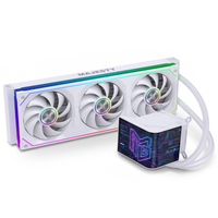 Majesty 360mm AIO Liquid CPU Cooler with 6.67-inch Curved AMOLED Panorama Display, 3 x 120mm ARGB Fans, Intel & AMD, White (CLA-301 W)