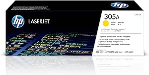 HP 305A Yellow Original LaserJet Toner Cartridge, Approx. 2,600 Pages, (CE412A)