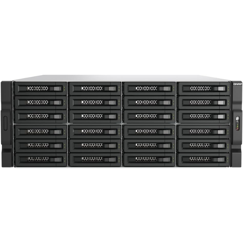 QNAP TL-R2400PES-RP 24-Bay 4U Rackmount SATA JBOD Expansion Enclosure, PCIe Interface, Redundant PSU, (TL-R2400PES-RP)