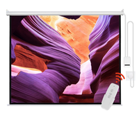 Motorized Projector Screen ES400, 400 x 400 cm, 1:1 Square Format, with Remote Control, (ES400)