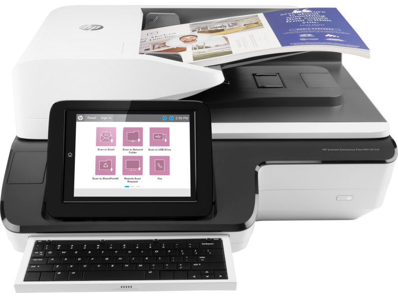 HP ScanJet Enterprise Flow N9120 fn2 A3 Document Scanner, Flatbed + 200-Sheet ADF, 120 ppm / 240 ipm, 600 dpi, Duplex, Ethernet, Touchscreen, (L2763A)