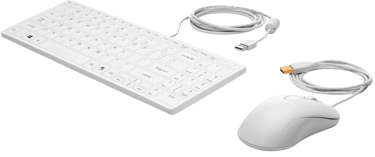 HP USB Keyboard and Mouse Healthcare Edition Combo, Wired USB, Easy to Clean, (1VD81AA)