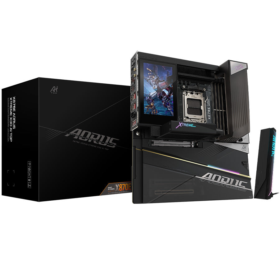 GIGABYTE X870E AORUS XTREME X3D AI TOP Motherboard, AMD AM5, DDR5, PCIe 5.0, Wi-Fi 7, Dual 10GbE, USB4, E-ATX, (X870E AORUS XTREME X3D AI TOP)