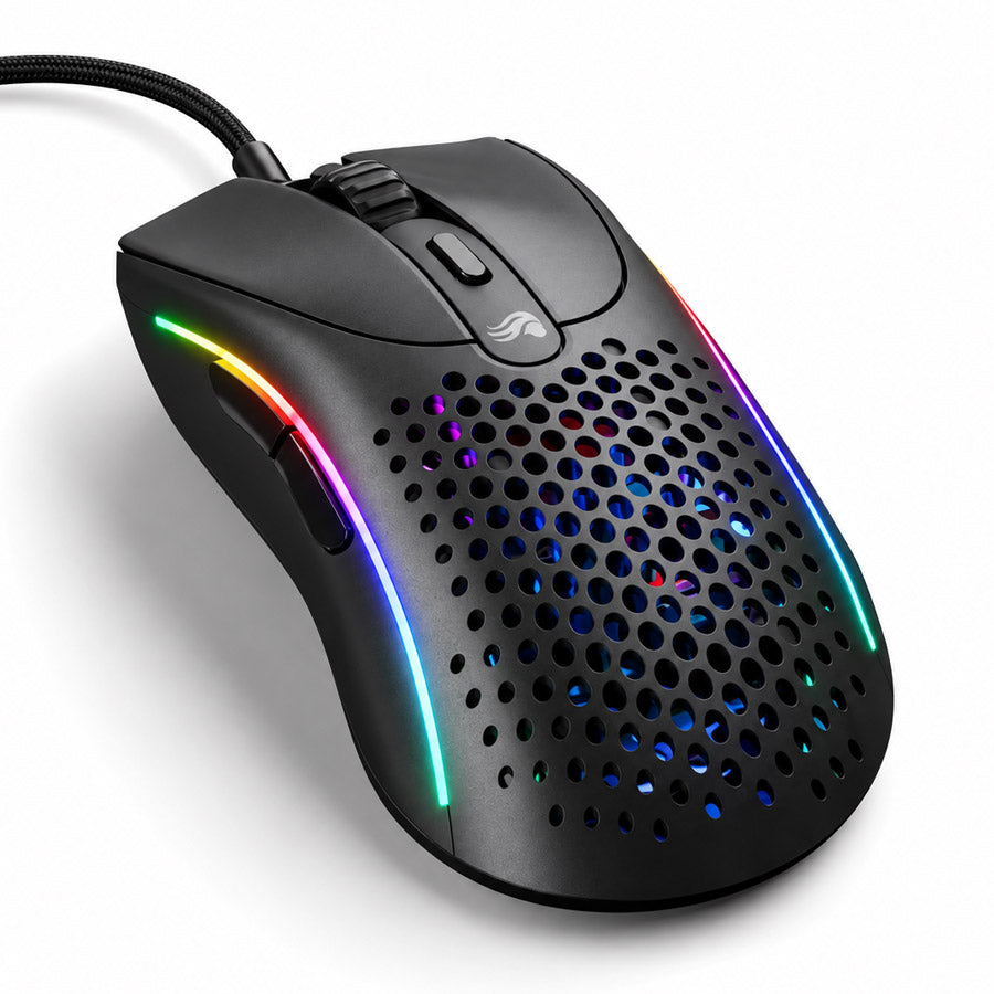 Glorious Model D 2 RGB wired gaming mouse front view