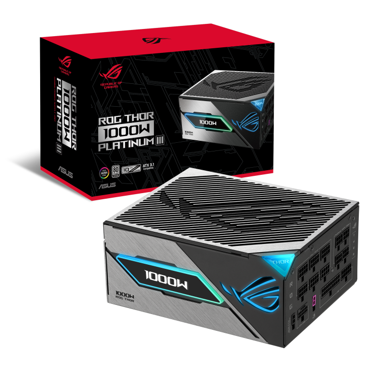 ASUS ROG Thor 1000W Platinum III power supply front view