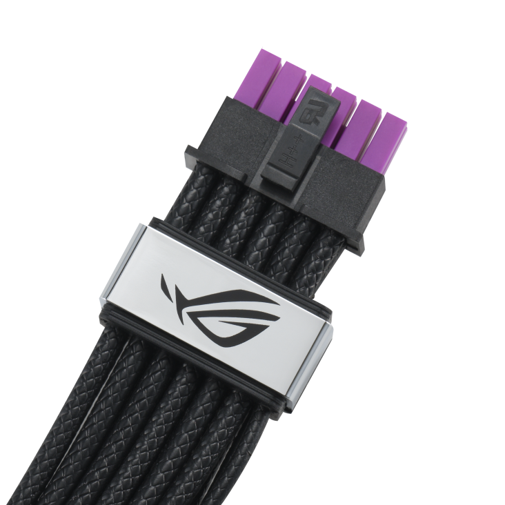 ASUS ROG Equalizer 12V-2x6 cable with purple connector and ROG module
