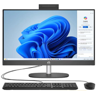 HP ProOne 240 G10 all-in-one PC in black with 23.8 inch Full HD display, keyboard and mouse