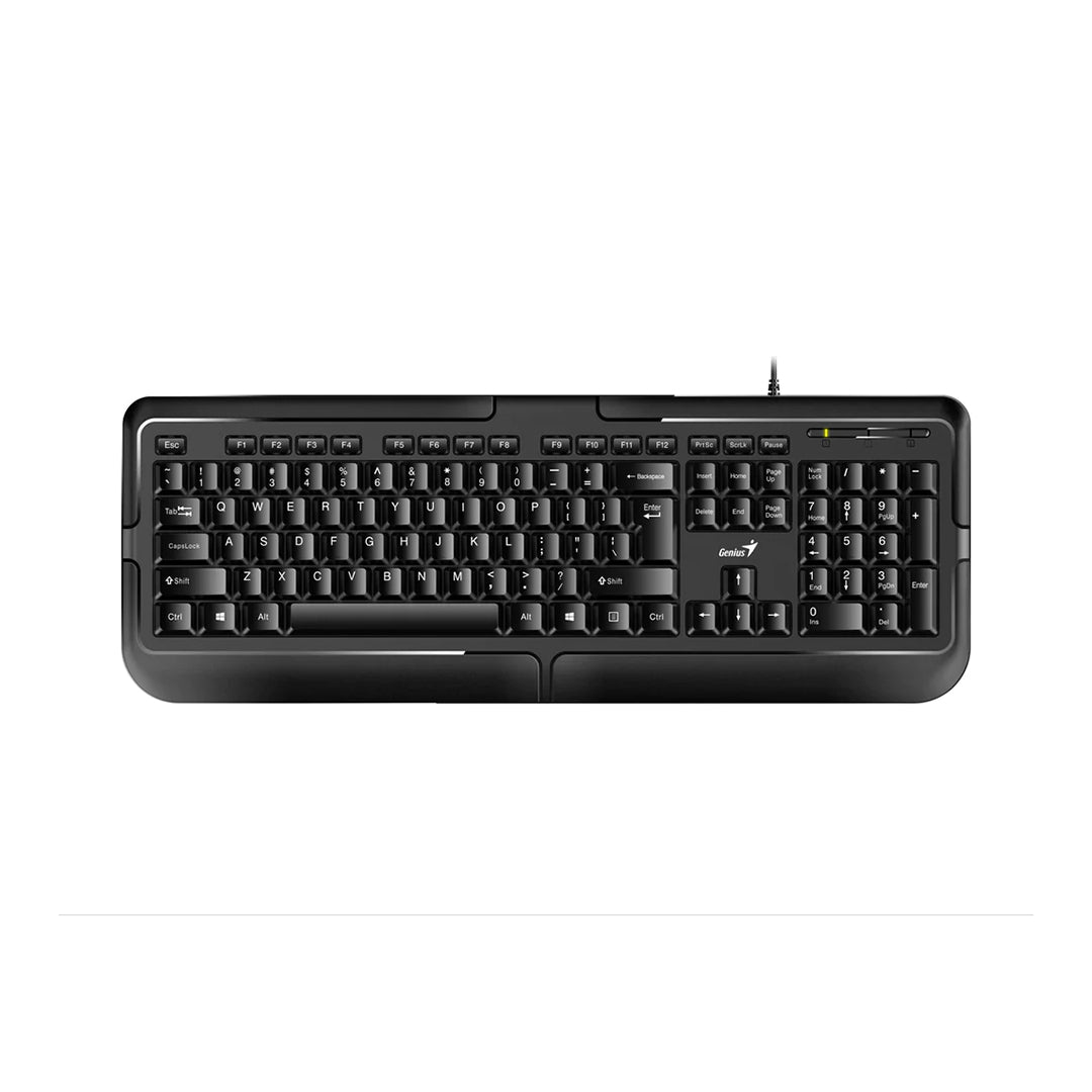 Genius KB-118 wired USB keyboard black front view
