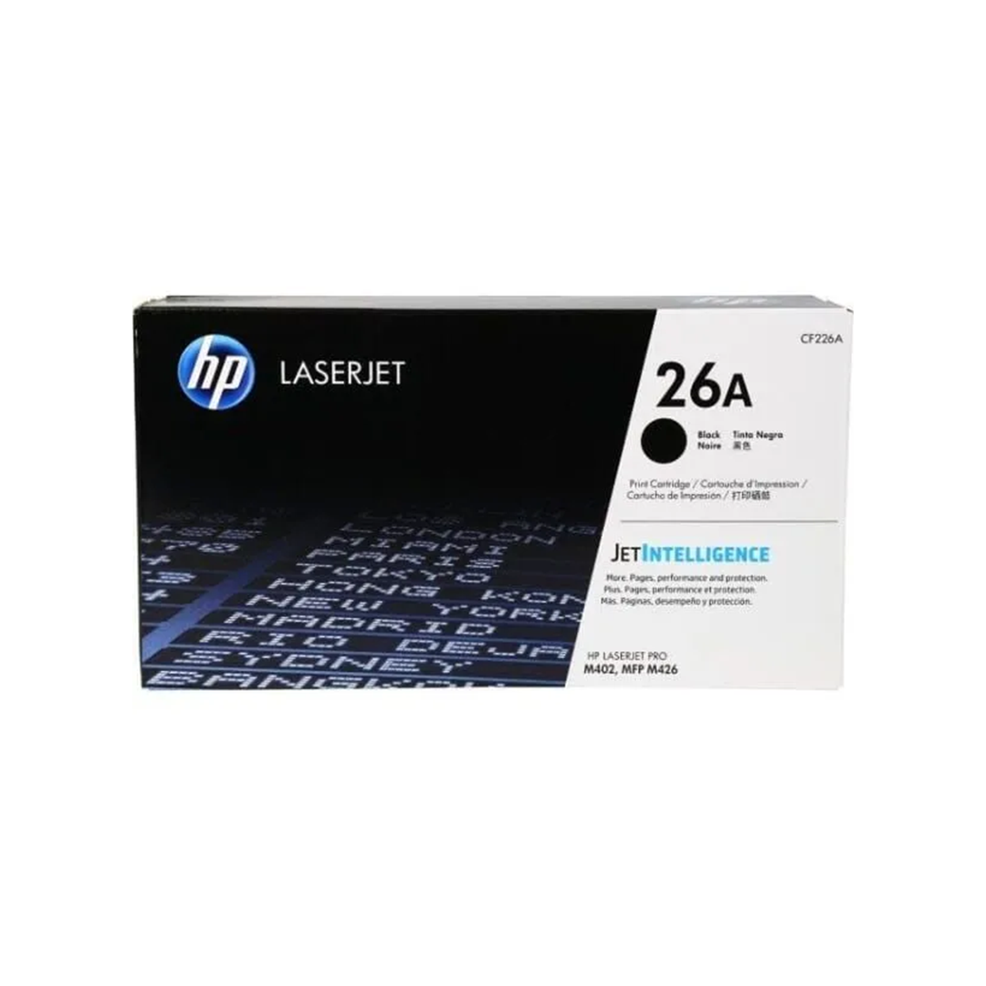 HP 26A Original LaserJet Toner Cartridge, Black, Up to 3,100 Pages, for HP LaserJet Pro M402 and MFP M426, (CF226A)