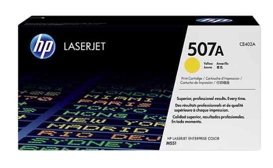 HP 507A Yellow Original LaserJet Toner Cartridge (CE402A) product view