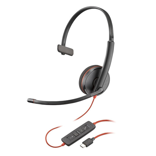 Poly Blackwire 3210 monaural USB-C headset product view