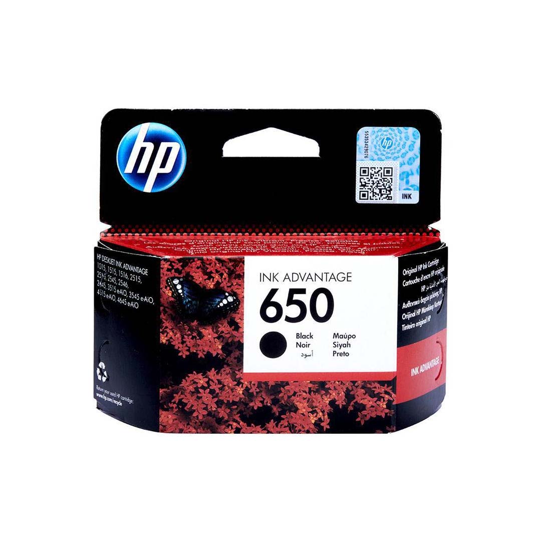 HP 650 Black Original Ink Advantage Cartridge (CZ101AK) product view