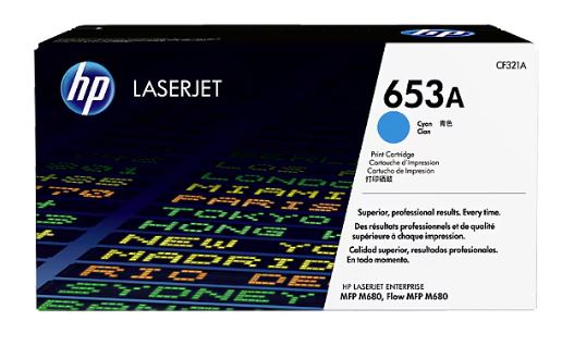 HP 653A Cyan Original LaserJet Toner Cartridge (CF321A) product view