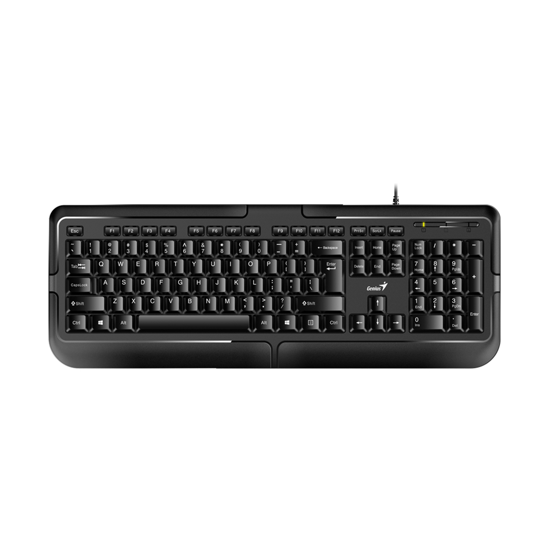 Genius KB-118 wired USB keyboard black front view