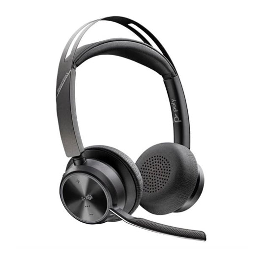 Poly Voyager Focus 2 Microsoft Teams headset front view
