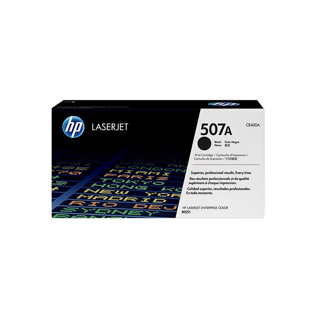 HP 507A Black Original LaserJet Toner Cartridge (CE400A) product view