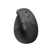 Logitech Lift vertical ergonomic wireless mouse graphite top view