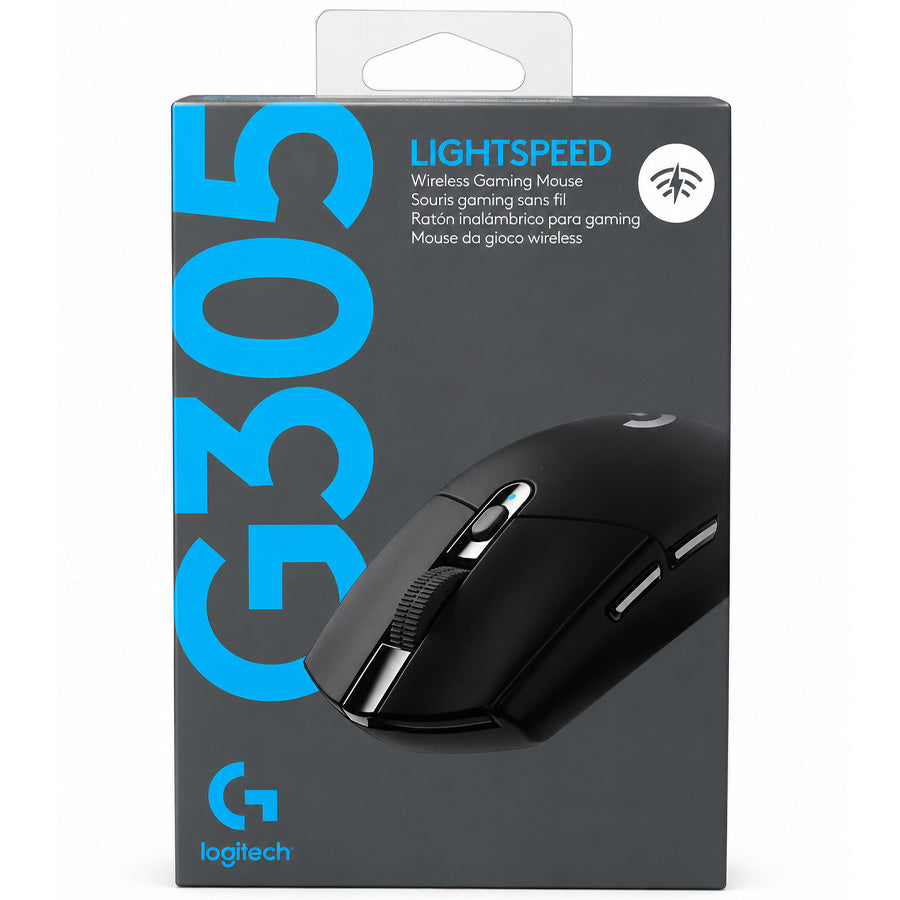 Logitech G305 LIGHTSPEED black wireless mouse top view