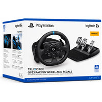 Logitech G923 TRUEFORCE Racing Wheel and Pedals for PlayStation and PC, Force Feedback, 900° Rotation, Leather Wheel, Black, (941-000150)