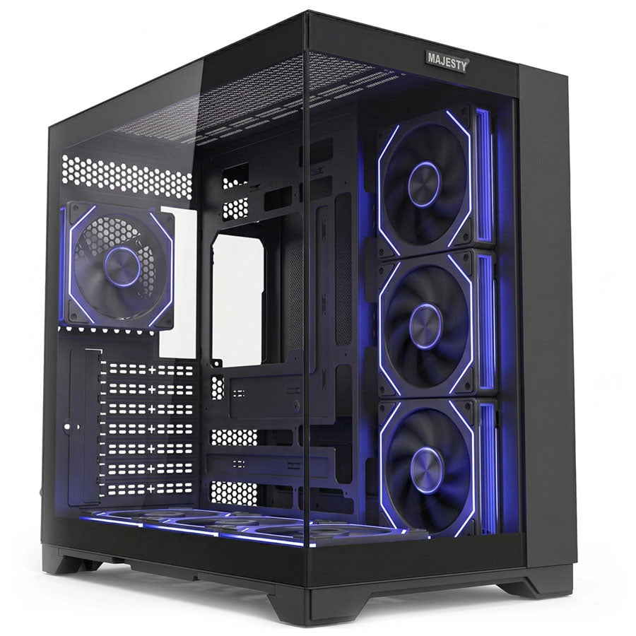 Majesty BARQ ARGB black mid tower case front view