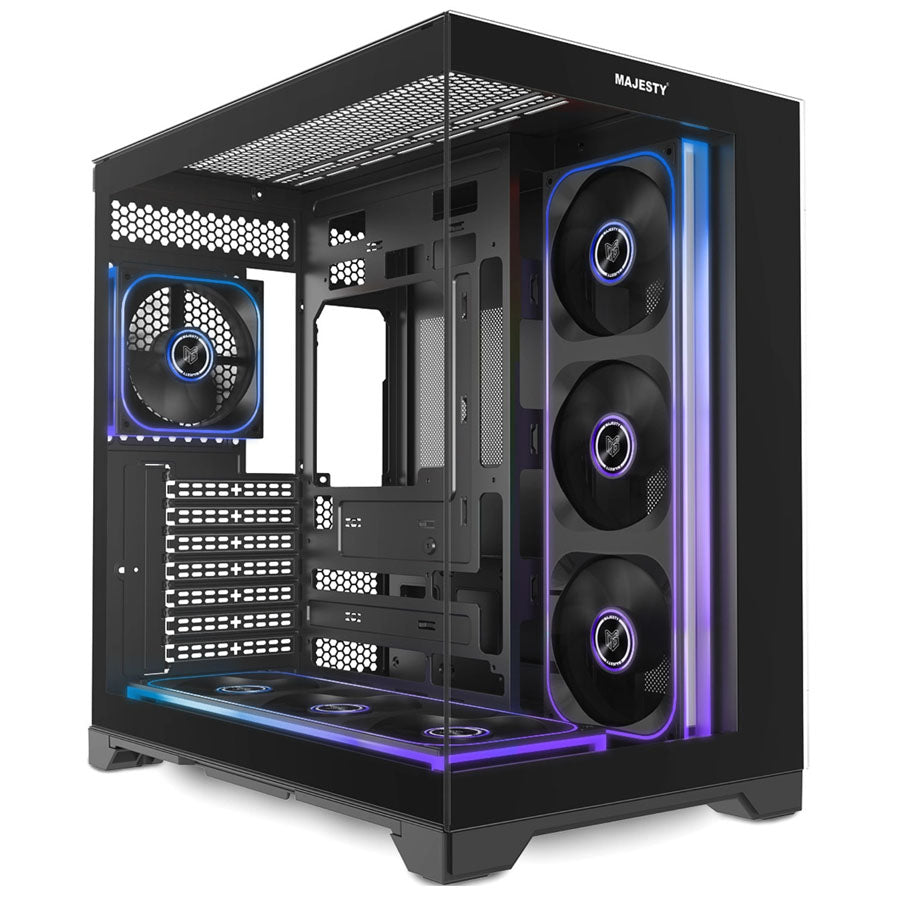 Majesty GALAXY ARGB black mid tower case front view