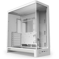 NZXT H6 Compact Dual-Chamber ATX Mid-Tower Case, Seamless Curved Tempered Glass, Back-Connect Support, 390mm GPU, 360mm Radiator, White, (CC-H62FW-01)