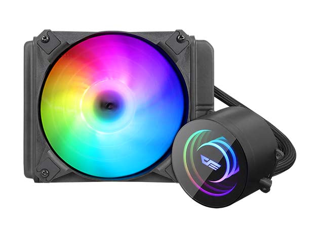 darkFlash Twister DX120 ARGB 120mm AIO liquid cooler front view