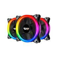 darkFlash Aurora DR12 Pro 120mm ARGB Case Fan Kit, 3-Pack, with Controller and Remote, Motherboard ARGB Sync, (DR12-3KIT)