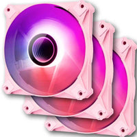 darkFlash Infinity 8 Pink 120mm ARGB fans 3-pack front view