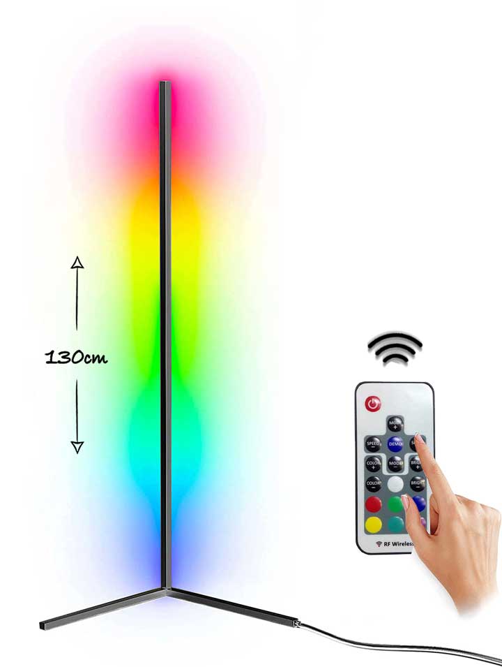 Corner RGB floor lamp 130cm JB04 front view