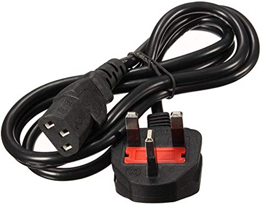 Desktop power cord with 3-pin connector front view