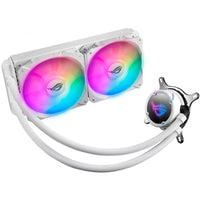ASUS ROG Strix LC 240 RGB White Edition All-in-One Liquid CPU Cooler, 240mm Radiator, 2x 120mm RGB Fans, Aura Sync, White, (90RC0062-M0UAY0)