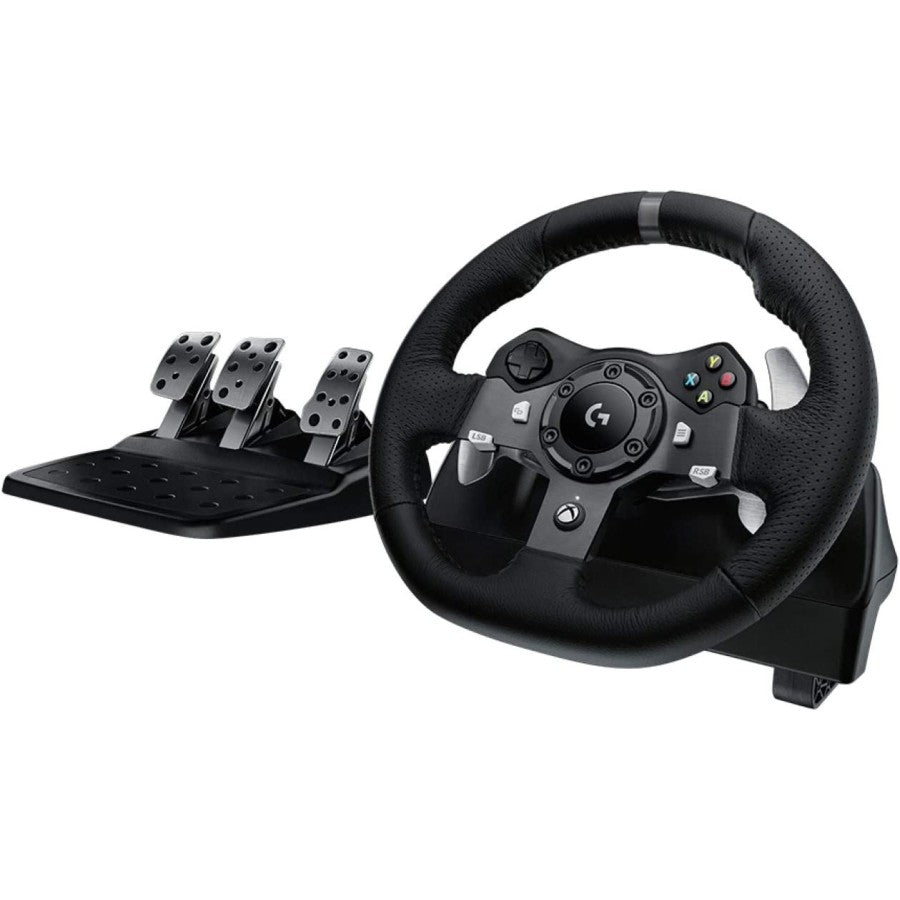 Logitech G920 Driving Force Racing Wheel and Pedals, Dual-Motor Force Feedback, 900° Rotation, Leather Wheel, for Xbox Series X|S, Xbox One and PC, (941-000124)