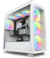 NZXT H7 Elite white PC case front view