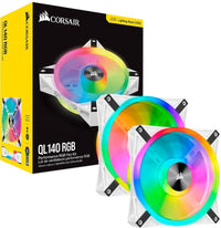 Corsair iCUE QL140 RGB white 140mm fan front view